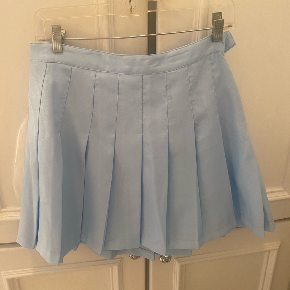 Dolls kill blue pleated skirt